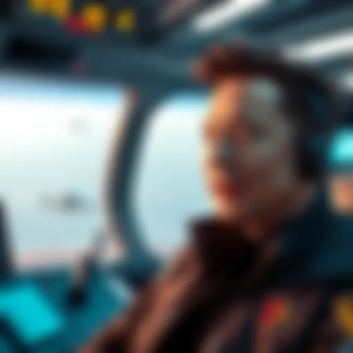 Elon Musk in a SpaceX setting, talking about UFOs and advanced technology