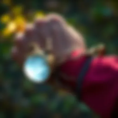 A crafted elven tree armband featuring a glowing moonstone, set against a natural background