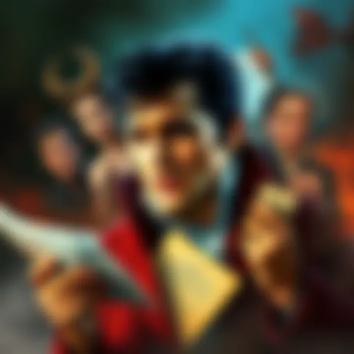 A collage showing Elvis Presley with documents and dark themes symbolizing demons and sacrifice.