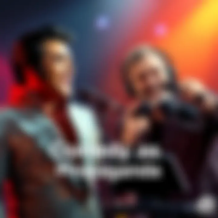 Elvis Presley and Joe Rogan A collage of Elvis Presley performing and Joe Rogan hosting a podcast, illustrating their influence on comedy and culture.