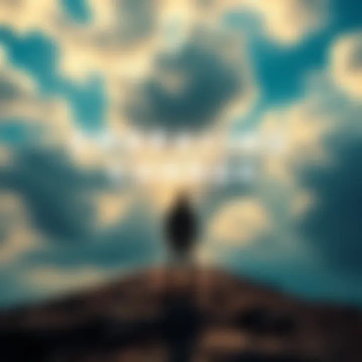 A person standing at a crossroads, looking up at the sky, symbolizing personal growth and the acceptance of life's challenges.