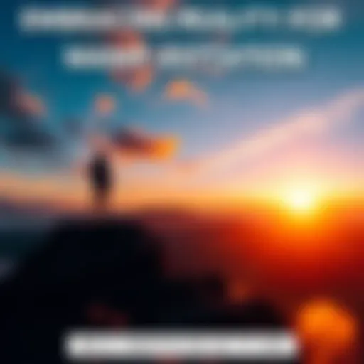 A person standing on a cliff, looking at a sunset, symbolizing acceptance of reality while pursuing dreams.