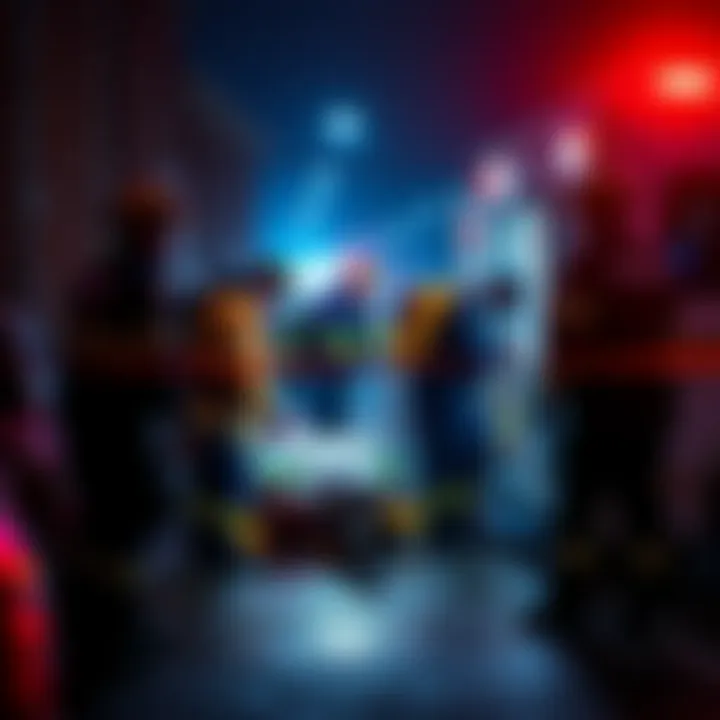 Emergency responders treating victims at a mass casualty incident in Somerset, KY