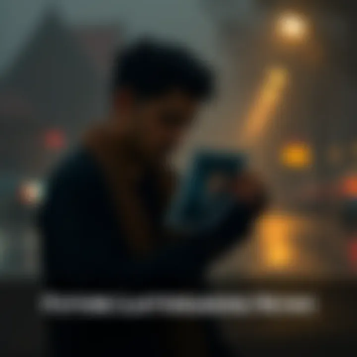 A person stands holding a photo, eyes filled with tears, just before receiving bad news about their father. The setting is somber and reflective, highlighting the shock of sudden loss.