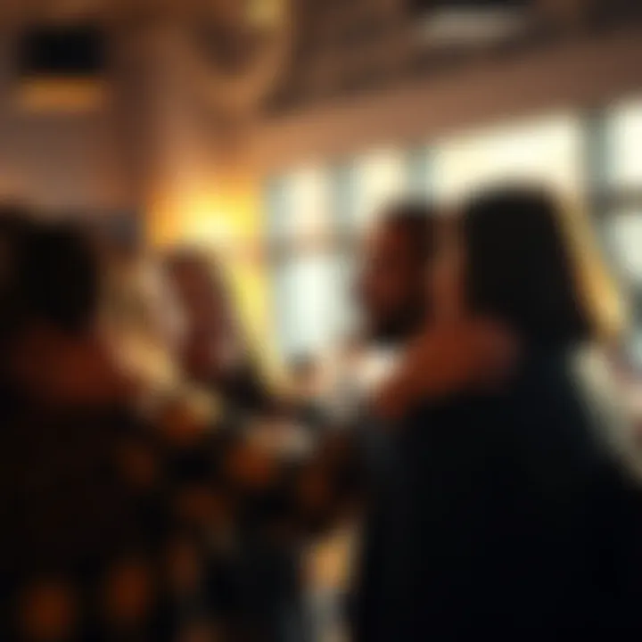 Emotional Moment Shared A group of people embracing each other, showing tears of joy and connection during a heartfelt conversation.