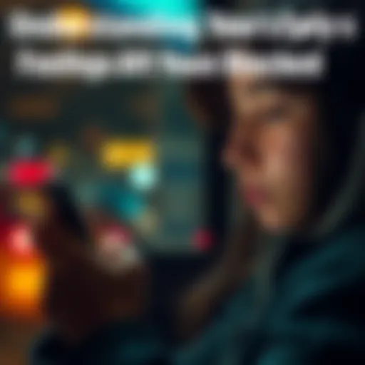 A person looking thoughtfully at a phone, symbolizing feelings of loss and reflection after being blocked by an ex.