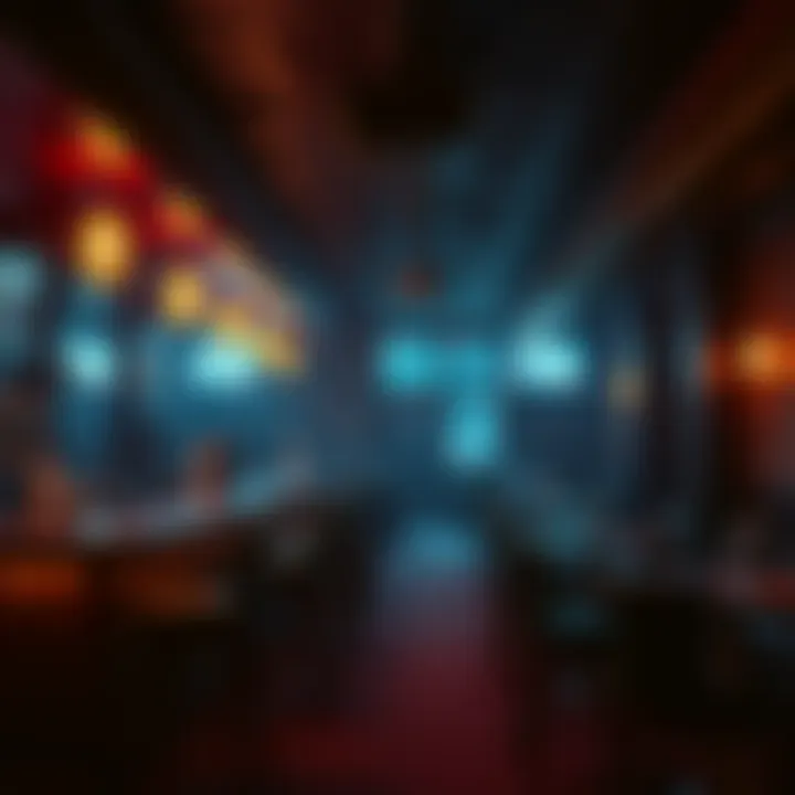 An empty college bar in Ohio where Brian Shaffer was last seen, with dim lighting and vacant stools