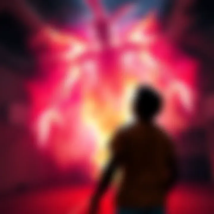 A person experiencing a vision of Egungun in a gym, surrounded by vibrant energy.