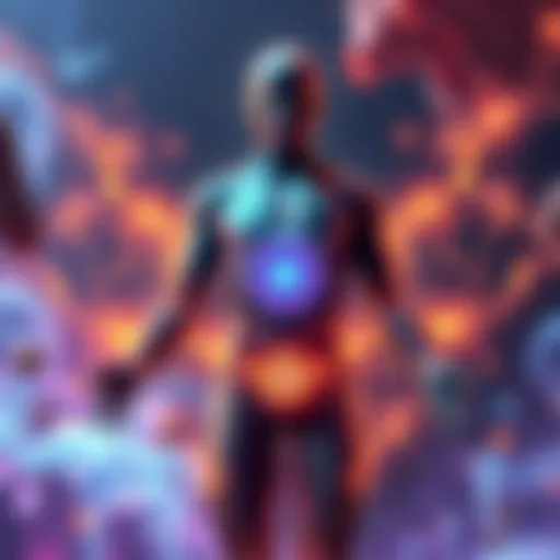 Illustration showing the body's energetic centers, highlighting dantian areas with visual energy patterns