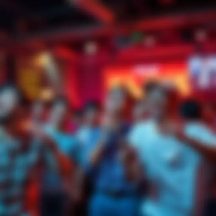 Energized Non-Sense Show Goes Live A lively scene showing a group of people enjoying a live show with humor and laughter, inspired by TikTok trends.