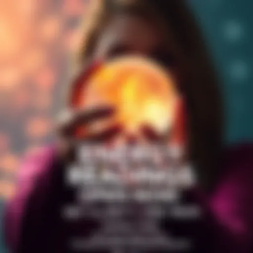 A person holding a glowing crystal ball, symbolizing energy readings, with text promoting free readings and clarity