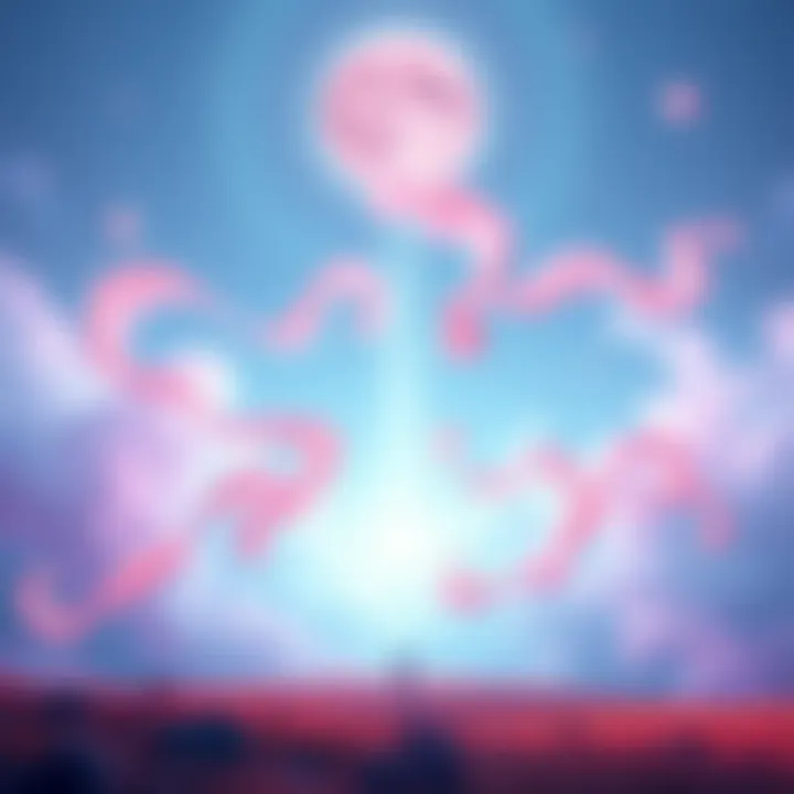 A serene scene depicting the concept of spiritual energy and open space, representing Dharmakaya and Yeshe ke Lung, with soft colors and flowing forms.