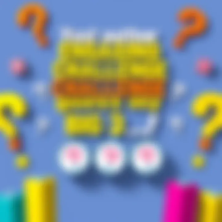 A colorful graphic inviting people to guess the author's big three, featuring question marks and fun elements.