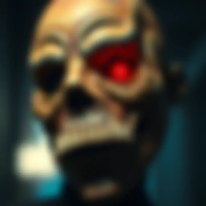 A close-up of a chilling mask linked to Epstein, highlighting its unusual features and eerie design.