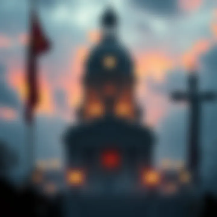 A representation of a hidden society with elements reflecting ancient Germanic culture, featuring iconic symbols from the Prussian empire.