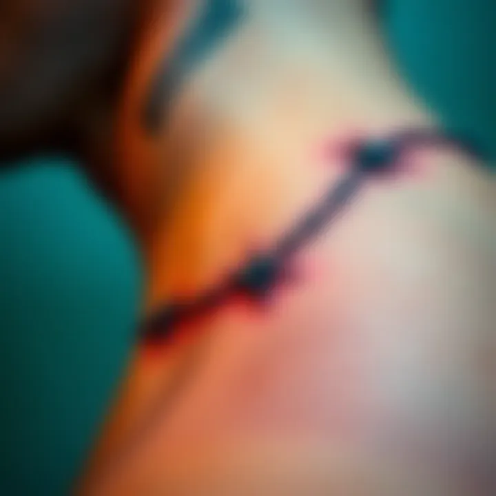 Close-up of a barbed wire tattoo on a body, symbolizing Jeffrey Epstein's connection to controversy