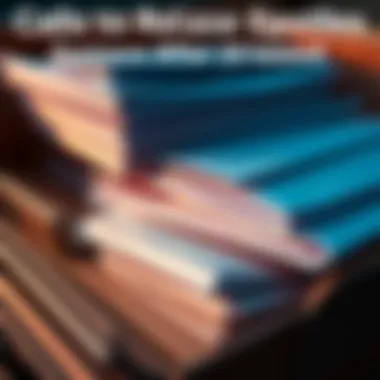 A close-up of papers and files stacked in a folder, symbolizing the Epstein case files that people want released.