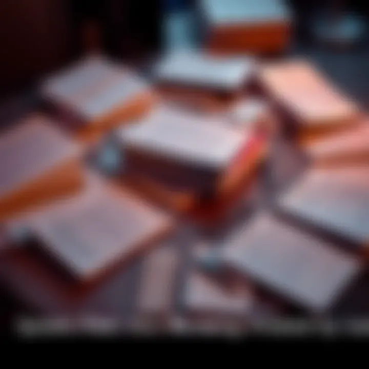 Files and documents spread on a table A collection of leaked documents related to the Epstein Files on a table, hinting at controversy and debate