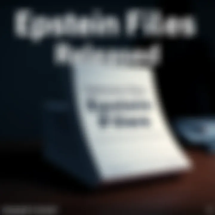 A stack of documents labeled 'Epstein Files' representing evidence against conspiracy theories, set on a dark background with a shadowy figure in the corner, suggesting hidden truths.