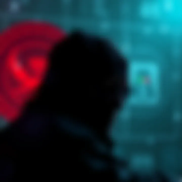 A shadowy figure representing Jeffrey Epstein with symbols of intelligence agencies and parapsychology in the background.
