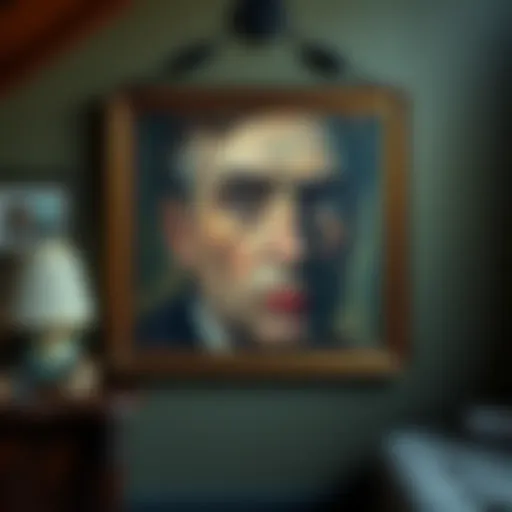 A close-up of a painting discovered in Jeffrey Epstein's residence, highlighting its unusual content and style.