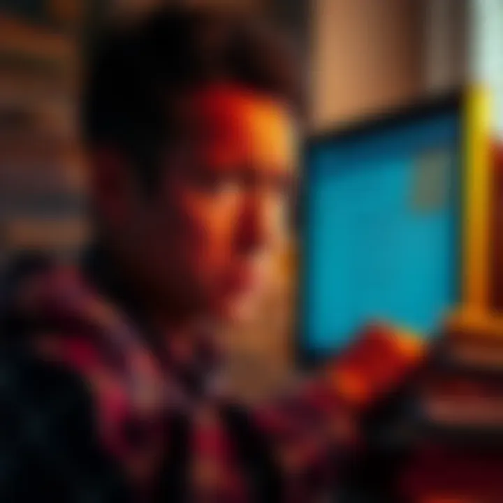 A person looking frustrated while trying to access documents related to Jeffrey Epstein's pilots on a computer screen, surrounded by stacks of files