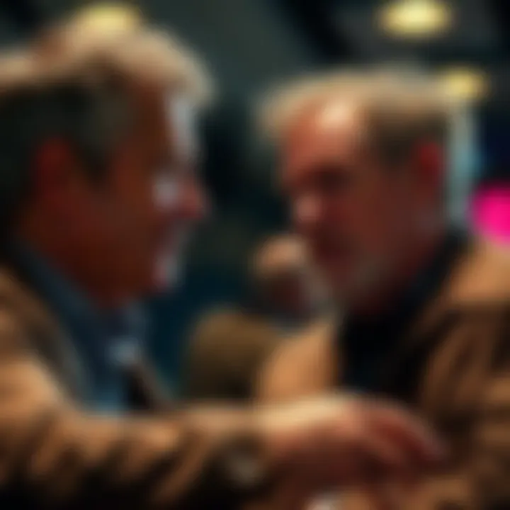 Jeffrey Epstein and Nick Ribis engaged in discussion, showing their expressions during an unusual exchange