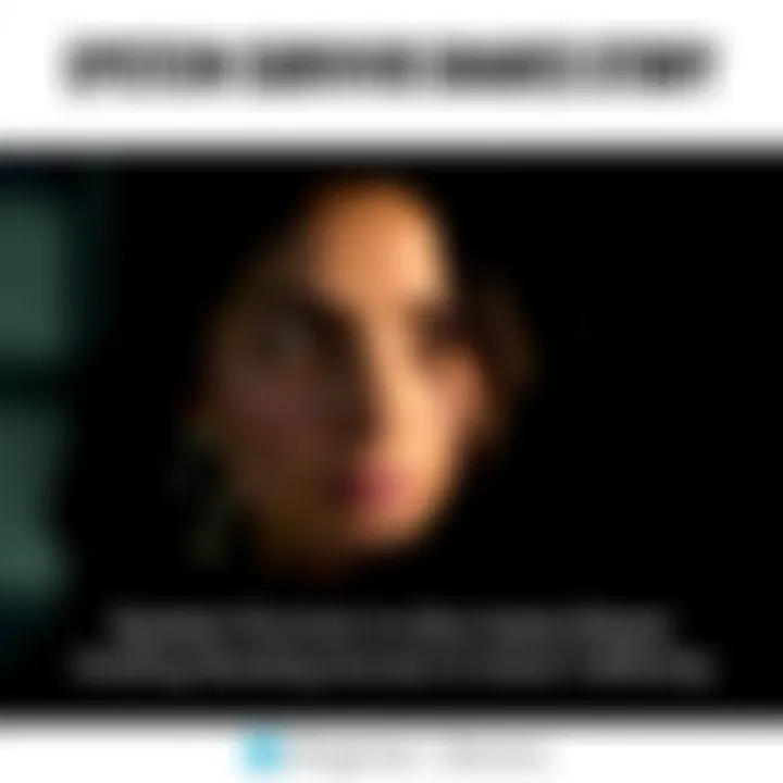 Epstein Survivor Shares Story A woman looking serious, reflecting on her past while surrounded by dark shadows, symbolizing trauma and exploitation.