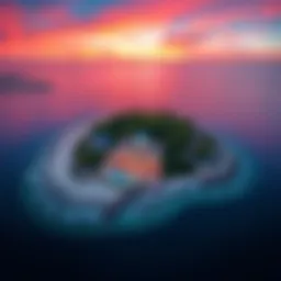 Aerial view of Jeffrey Epstein's private island showcasing buildings and beach areas