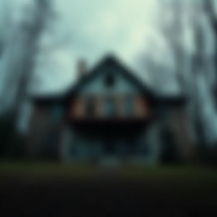 Erika Kirk's Orphanage A rundown orphanage building surrounded by trees, symbolizing the disappearance of children.