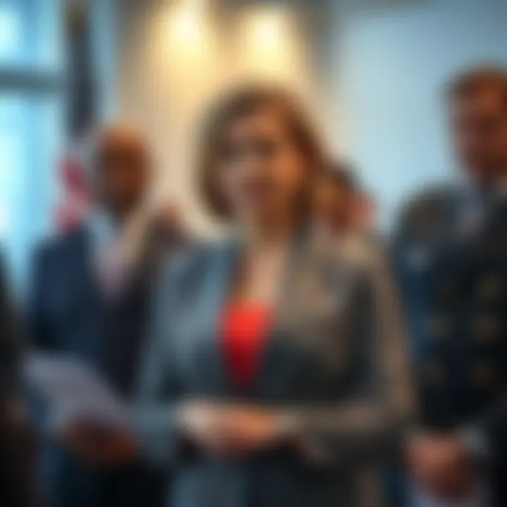 Erika Kirk appointed advisor to Secretary of Defense Erika Kirk stands confidently in a formal setting, discussing defense policies with officials