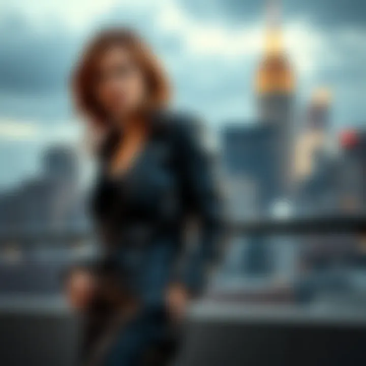 Erika Kirk in Leather Pants Erika Kirk wearing leather pants while standing outside, looking concerned. The background shows a cityscape, hinting at the tension surrounding her husband's assassination.