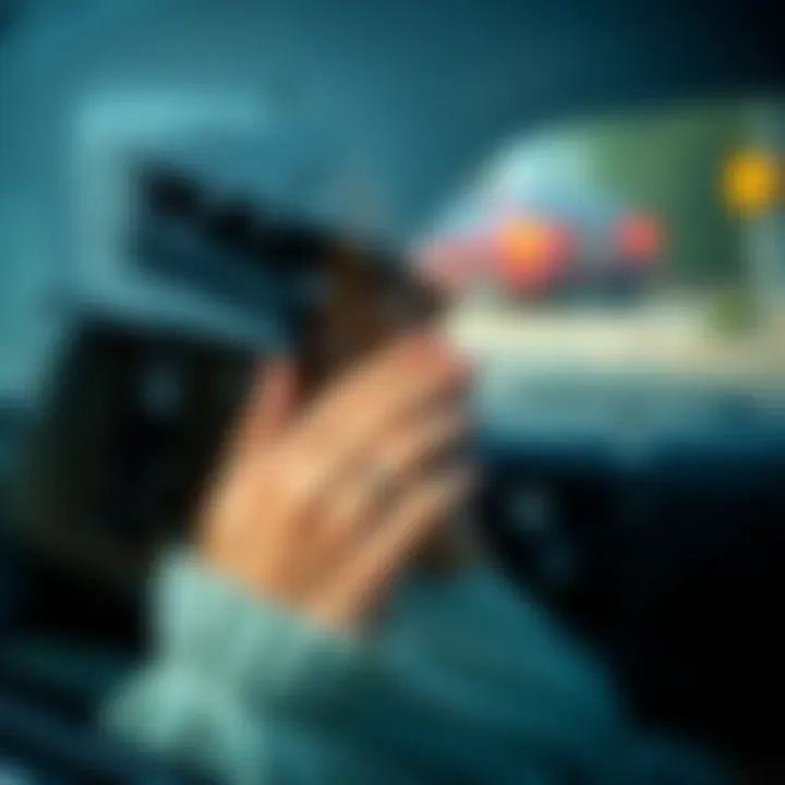 Erika Kirk-Tyler Robinson wearing her wedding ring, seen through a rain-covered car window