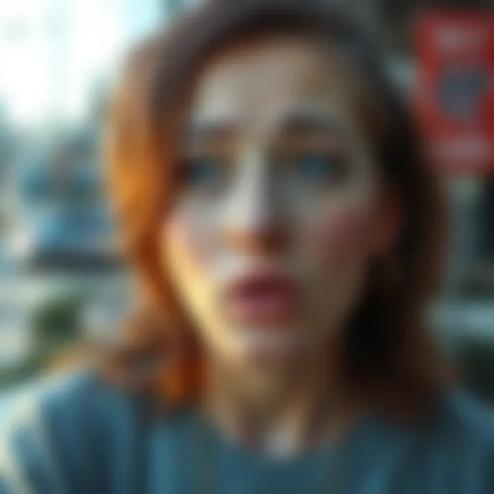 A woman with quirky expressions and unusual gestures, illustrating her distinctive behavior in daily life.