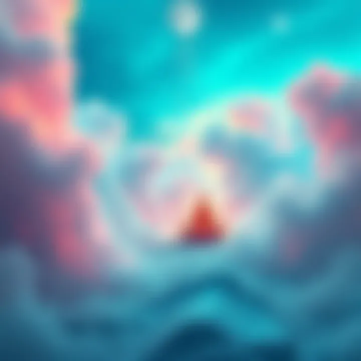 A serene landscape depicting a person in meditation, surrounded by soft, dreamlike forms representing perception without judgment.