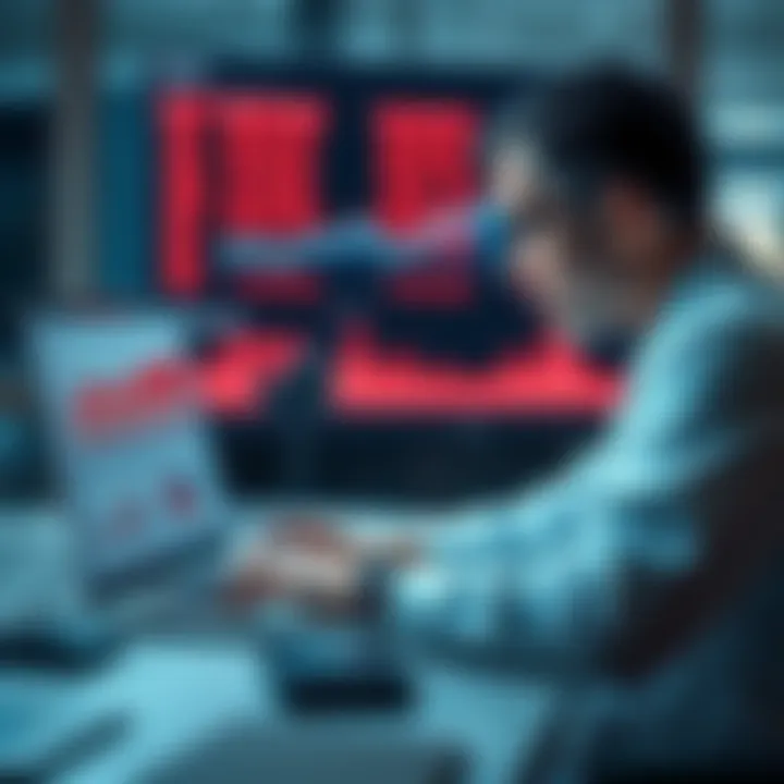 A researcher analyzing data from IZA studies on a laptop with charts and graphs displayed on the screen.