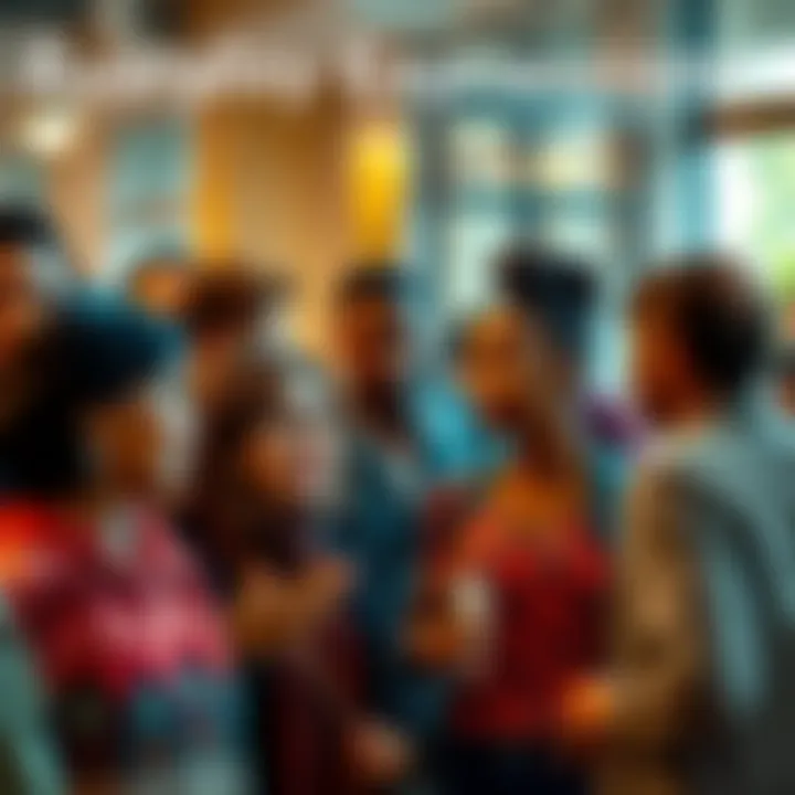 A diverse group of people engaging in conversation, showcasing different expressions and gestures that reflect cultural values.