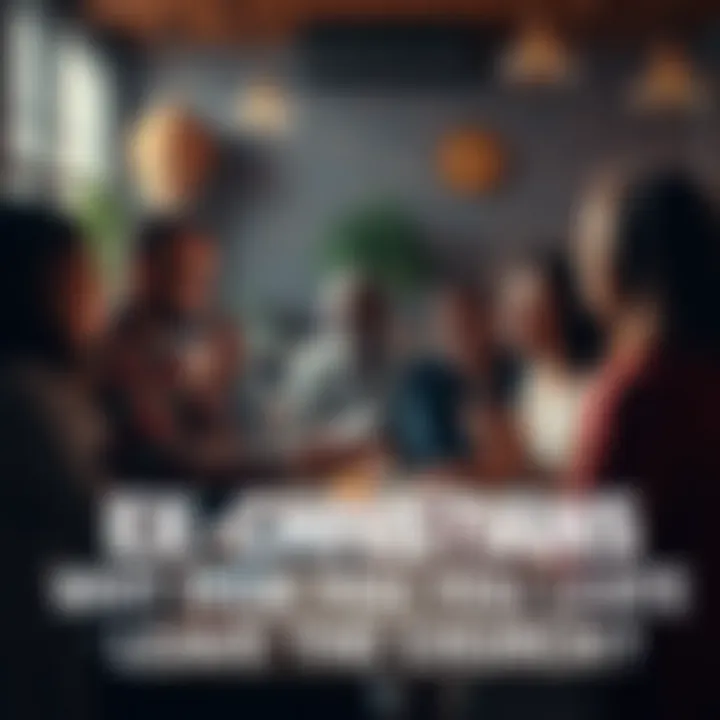 A group of diverse former Christians discussing their reasons for leaving the church in a warm setting.