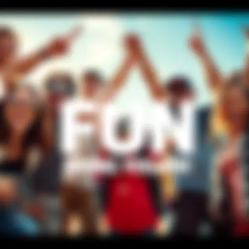 Group of cheerful people preparing for fun challenges outdoors, showing enthusiasm and energy.