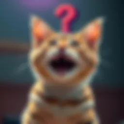 Exciting Name Reveal A cheerful cat with a question mark above its head, suggesting a name reveal coming soon.