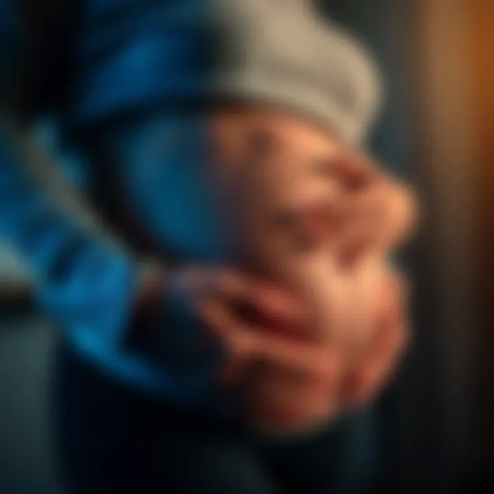 A pregnant woman looking contemplative while resting her hands on her baby bump, expressing mixed emotions about upcoming childbirth