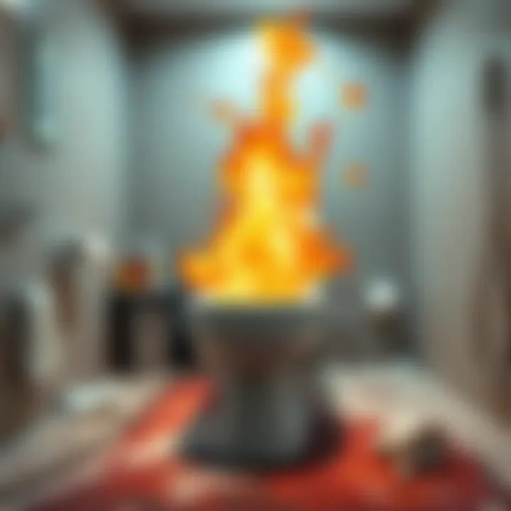 A surreal scene of a dirty bathroom with an exploding toilet, water splashing everywhere.