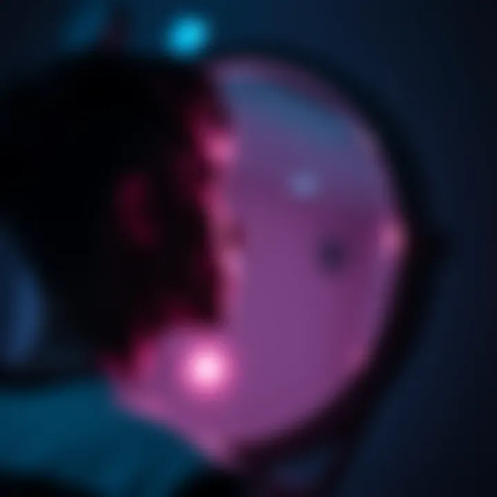 A person looking into a mirror, reflecting on their values like love and balance, symbolizing self-exploration.