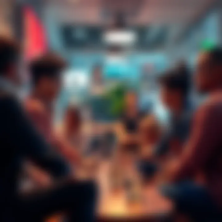 A group of people discussing current events and cultural trends in a casual setting