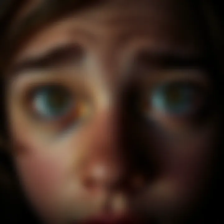 Expressive Eyes Close-up of a person's eyes showing various emotions like joy and sadness.
