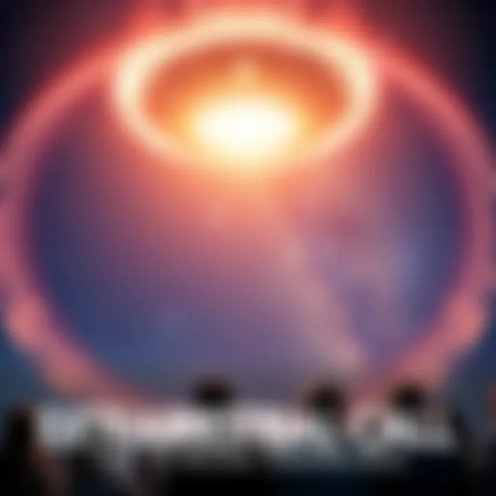 A bright, starry sky above a group of people looking up in wonder, inviting extraterrestrial beings to reveal themselves.