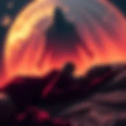 An eerie atmosphere with a shadowy figure hovering over a sleeping person, symbolizing the idea of possession by extraterrestrial beings.