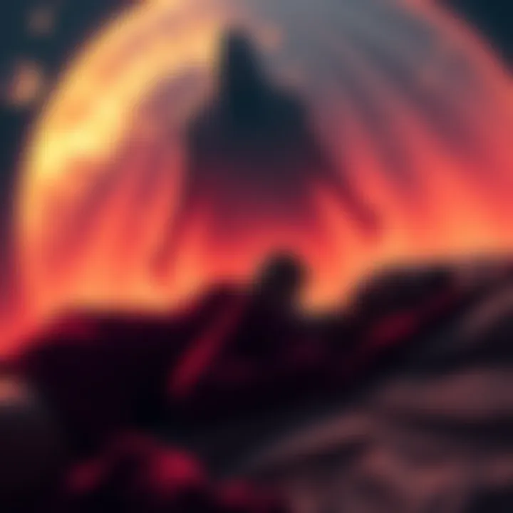 An eerie atmosphere with a shadowy figure hovering over a sleeping person, symbolizing the idea of possession by extraterrestrial beings.