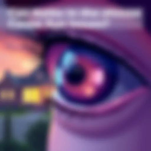 An illustration showing an eye with Ketu symbol and a house in the background, representing the connection to eye health issues.