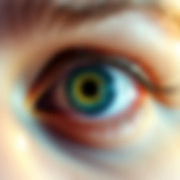 Eye Movement Observation A close-up of a person's eye showing the iris moving independently from the head direction.